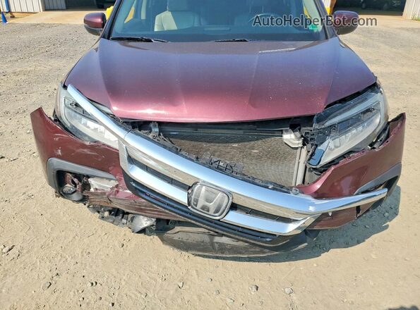 5FNYF6H92KB008855 2019 HONDA PILOT Burgundy Widok wnętrza z tyłu