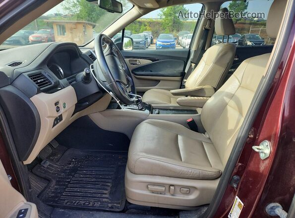 5FNYF6H95HB030454 2017 HONDA PILOT Burgundy Widok wnętrza z przodu