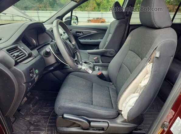 5FNYF7H26LB004009 2020 HONDA PASSPORT Burgundy Front interior view