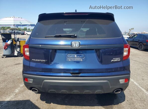 5FNYF8H26KB023664 2019 HONDA PASSPORT Blue Rear view