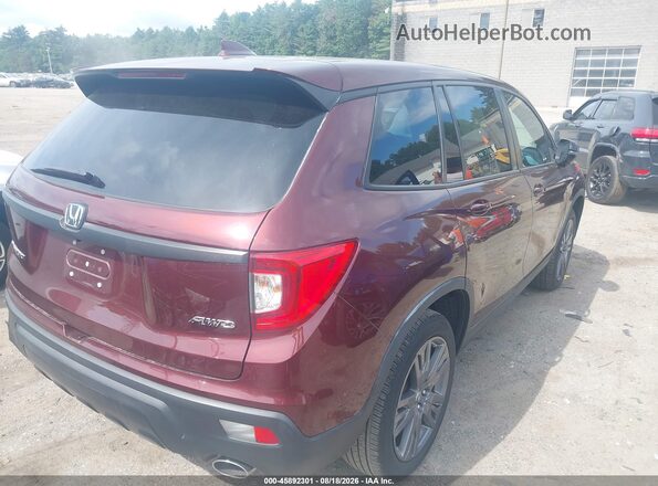 5FNYF8H50MB012589 2021 HONDA PASSPORT Burgundy უკანა მარჯვენა