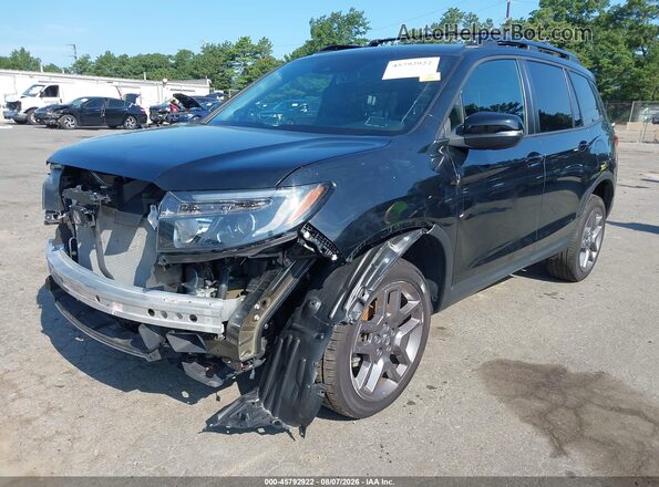 5FNYF8H50PB031342 2023 HONDA PASSPORT EX-L AWD Black წინა მარცხენა ხედი სამი მეოთხედიდან