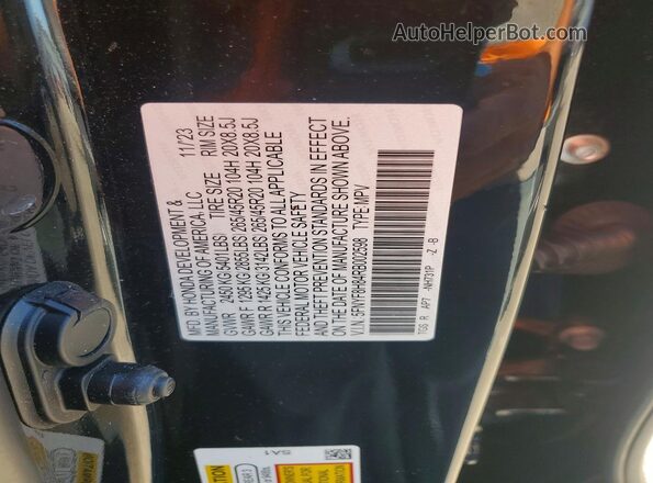 5FNYF8H84RB002598 2024 HONDA PASSPORT Black VIN კოდის სტიკერის ხედი