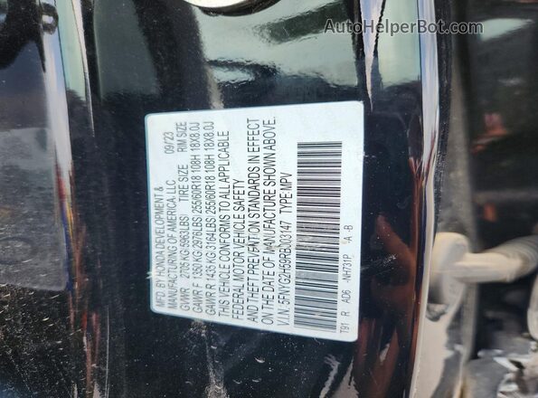5FNYG2H59RB003147 2024 HONDA PILOT Black VIN კოდის სტიკერის ხედი