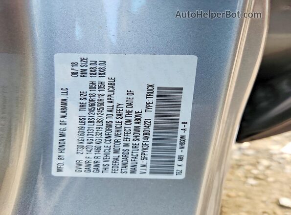 5FPYK3F14KB014221 2019 HONDA RIDGELINE Silver Widok komory silnika
