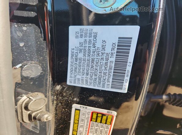 5FPYK3F56TB001135 2026 HONDA RIDGELINE Black Vista del compartimento del motor
