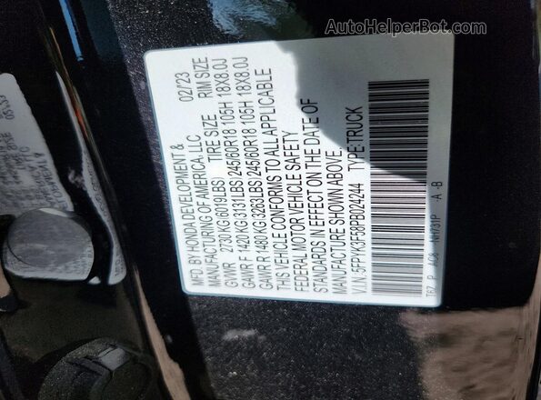 5FPYK3F58PB024244 2023 HONDA RIDGELINE Black Widok komory silnika