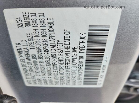 5FPYK3F59RB004748 2024 HONDA RIDGELINE Silver Vista del compartimento del motor