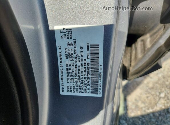 5FPYK3F70HB028548 2017 HONDA RIDGELINE Silver Widok komory silnika