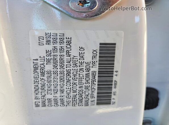 5FPYK3F70PB044859 2023 HONDA RIDGELINE Белый Вид подкапотного пространства