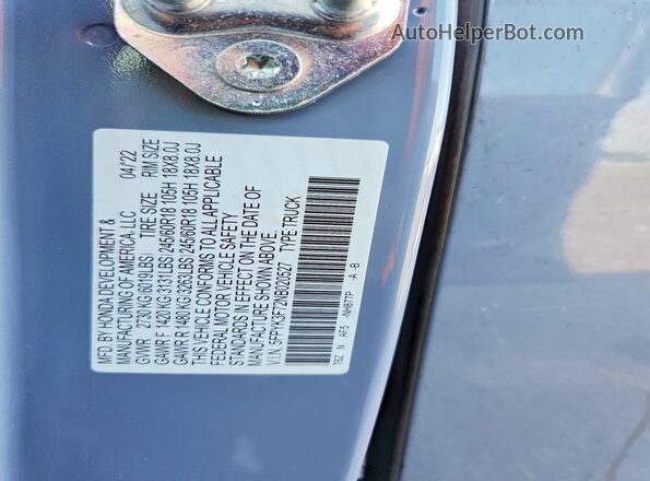 5FPYK3F72NB020527 2022 HONDA RIDGELINE Turquoise Շարժիչի բաժամունքի տեսք