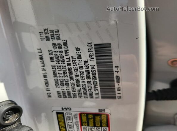 5FPYK3F75KB022140 2019 HONDA RIDGELINE White Vista del compartimento del motor