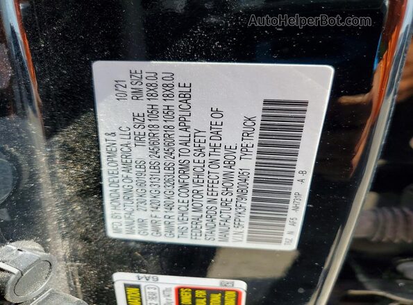 5FPYK3F79NB004051 2022 HONDA RIDGELINE Черный Вид подкапотного пространства