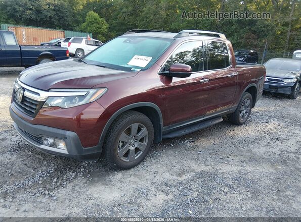 5FPYK3F7XLB005982 2020 HONDA RIDGELINE Burgundy წინა მარცხენა ხედი სამი მეოთხედიდან
