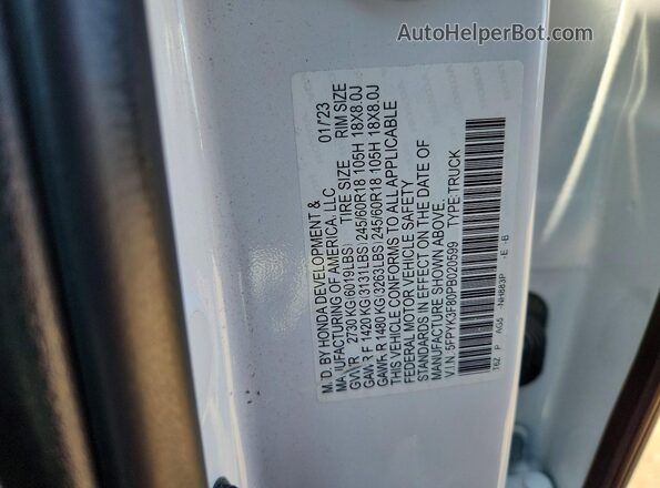 5FPYK3F80PB020599 2023 HONDA RIDGELINE Белый Вид подкапотного пространства