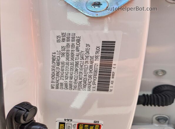 5FPYK3F80SB037721 2025 HONDA RIDGELINE Белый Вид подкапотного пространства