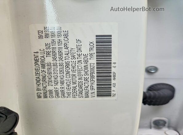 5FPYK3F88PB006272 2023 HONDA RIDGELINE Белый Вид подкапотного пространства