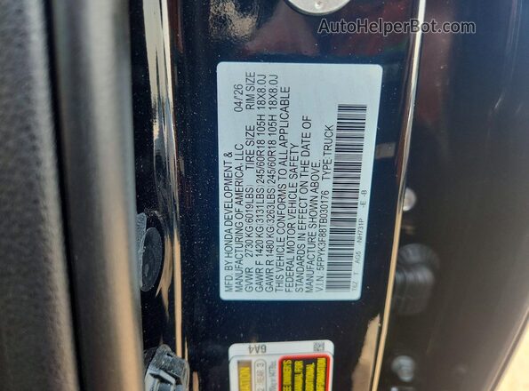5FPYK3F88TB030176 2026 HONDA RIDGELINE Черный Вид подкапотного пространства
