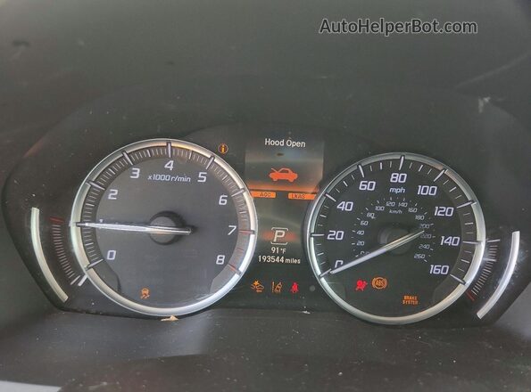 5FRYD4H57HB010034 2017 ACURA MDX White Instrument cluster view