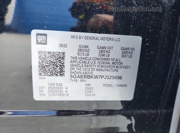 5GAERBKW7PJ125656 2023 BUICK ENCLAVE Black Widok wnętrza 360 stopni