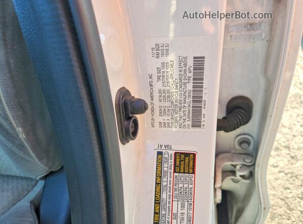 5J6RM4H34GL139052 2016 HONDA CR-V White Вид наклейки з VIN-кодом