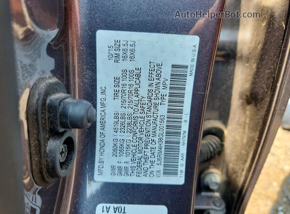5J6RM4H38GL001563 2016 HONDA CR-V Gray Вид підкапотного простору