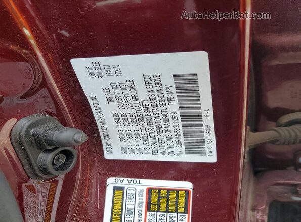 5J6RM4H53GL112619 2016 HONDA CR-V Maroon Widok wnętrza 360 stopni