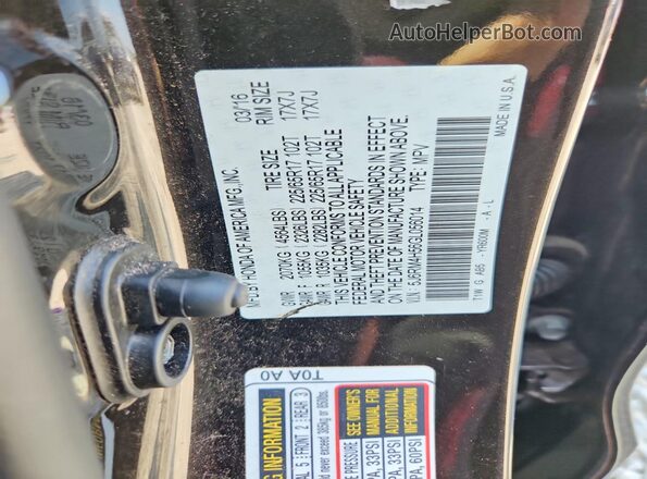 5J6RM4H56GL056014 2016 HONDA CR-V Brown Vista de la etiqueta del VIN