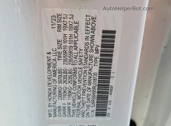 5J6RS6H95RL018720 2024 HONDA CR-V White 