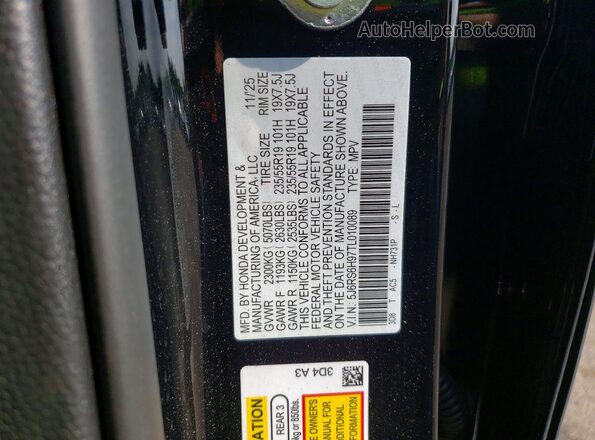 5J6RS6H97TL010089 2026 HONDA CR-V Черный Вид наклейки с VIN-кодом
