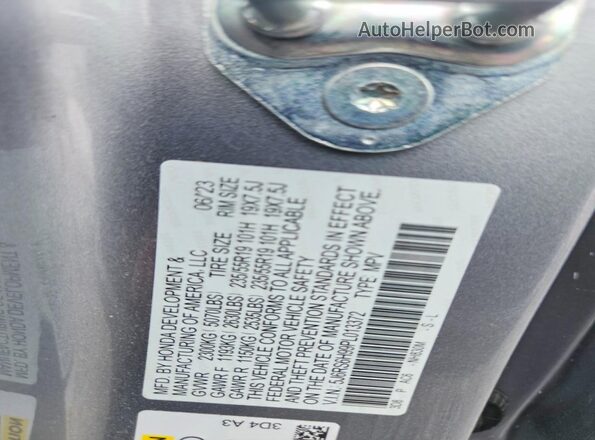 5J6RS6H99PL013372 2023 HONDA CR-V Silver VIN կոդի պիտակի տեսք