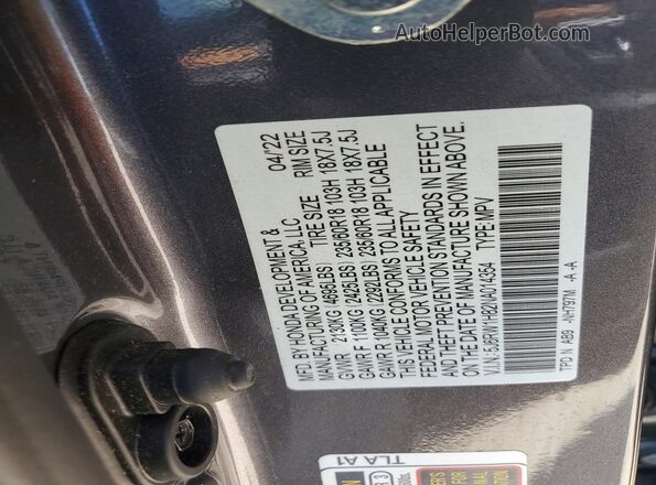 5J6RW1H82NA014354 2022 HONDA CR-V Серый Вид наклейки с VIN-кодом