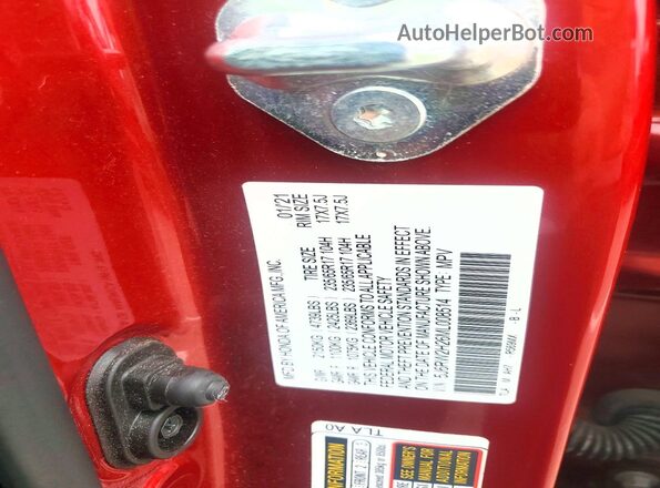 5J6RW2H26ML008514 2021 HONDA CR-V Red Widok naklejki z numerem VIN