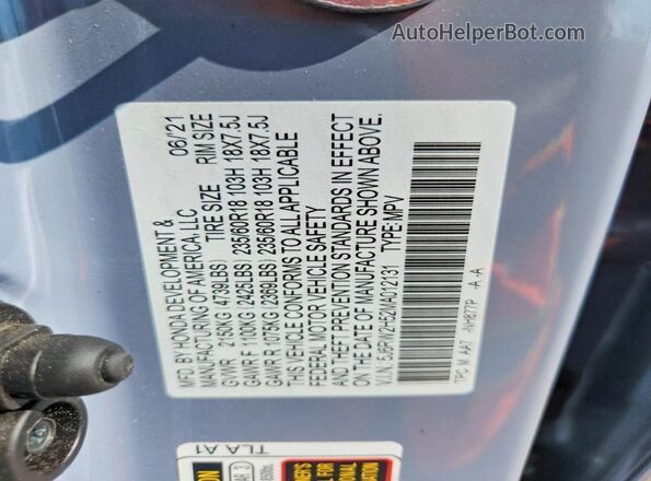 5J6RW2H52MA012131 2021 HONDA CR-V Gray Vista del compartimento del motor