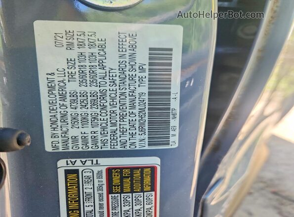5J6RW2H52ML024719 2021 HONDA CR-V Серый Панорамный вид салона 360°