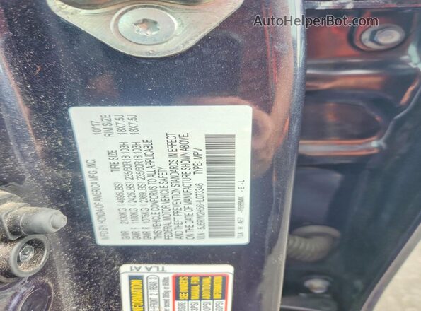 5J6RW2H56HL073346 2017 HONDA CR-V Gray Vista de la etiqueta del VIN