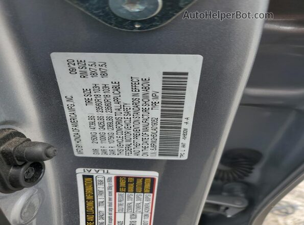5J6RW2H5XLA019052 2020 HONDA CR-V Silver Панорамний вид салону 360°