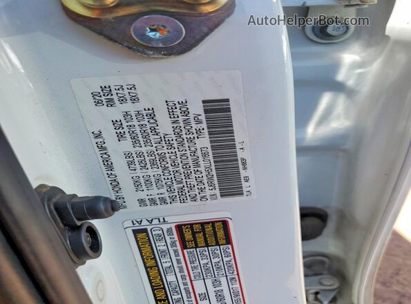 5J6RW2H5XLL016673 2020 HONDA CR-V White VIN sticker view
