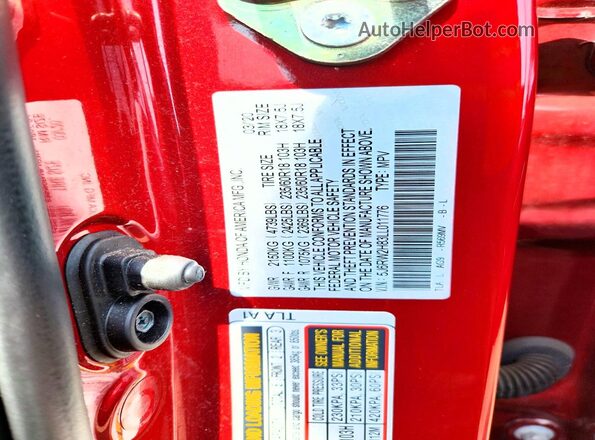 5J6RW2H83LL011776 2020 HONDA CR-V Red Engine compartment view