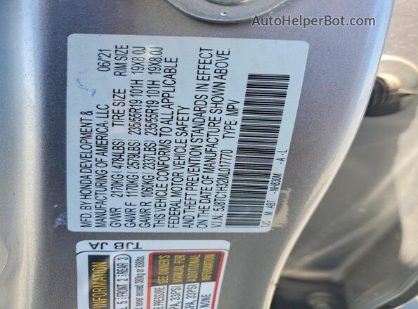 5J8TC1H32ML017770 2021 ACURA RDX Silver Vista interior de 360 grados