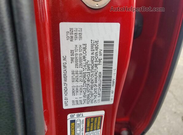 5J8TC2H36LL019834 2020 ACURA RDX Красный Вид подкапотного пространства
