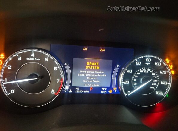 5J8TC2H38LL003182 2020 ACURA RDX Black Instrument cluster view