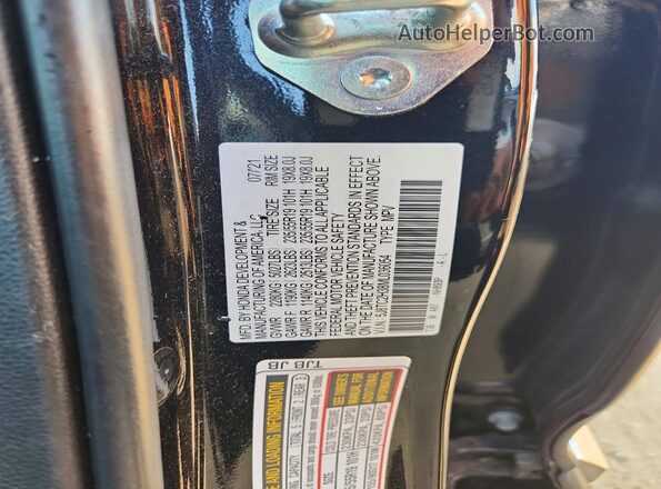 5J8TC2H38ML036054 2021 ACURA RDX Black VIN კოდის სტიკერის ხედი