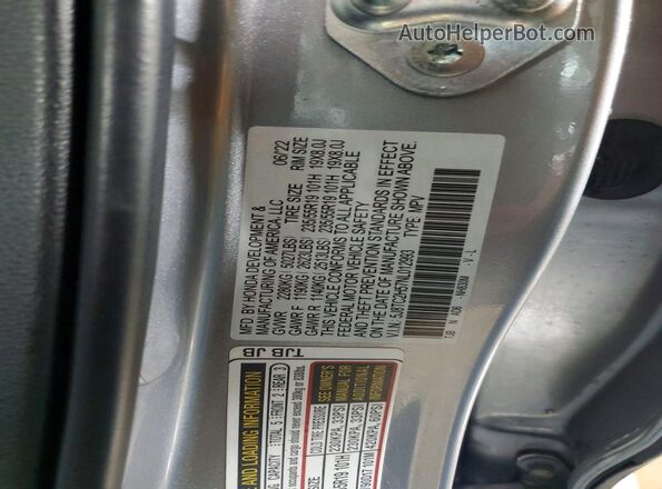 5J8TC2H57NL012993 2022 ACURA RDX Silver Vista del compartimento del motor