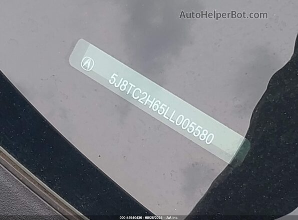 5J8TC2H65LL005580 2020 ACURA RDX Gray Widok zestawu wskaźników