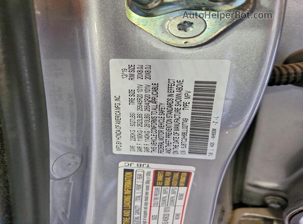 5J8TC2H68LL027749 2020 ACURA RDX Silver Vista de la etiqueta del VIN