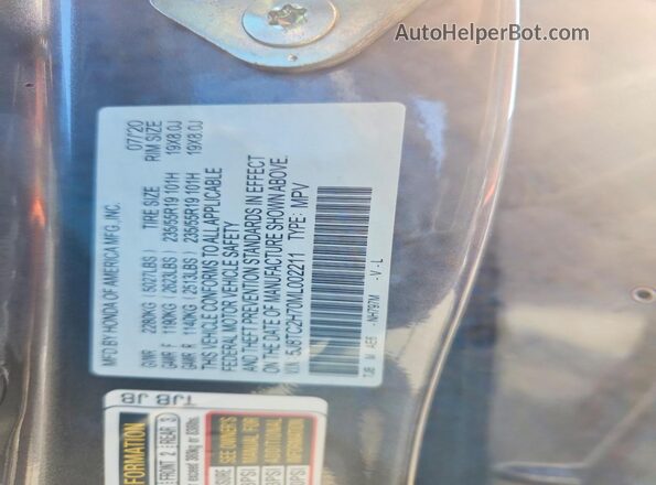 5J8TC2H70ML002211 2021 ACURA RDX Silver Շարժիչի բաժամունքի տեսք
