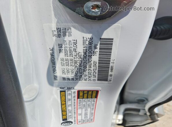 5J8TC2H72LL004301 2020 ACURA RDX White Вид наклейки з VIN-кодом