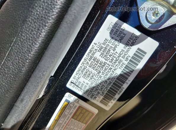 5J8TC2H76ML032121 2021 ACURA RDX Black VIN sticker view