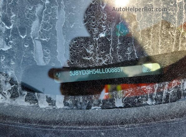 5J8YD3H54LL008857 2020 ACURA MDX Silver Vista de la etiqueta del VIN